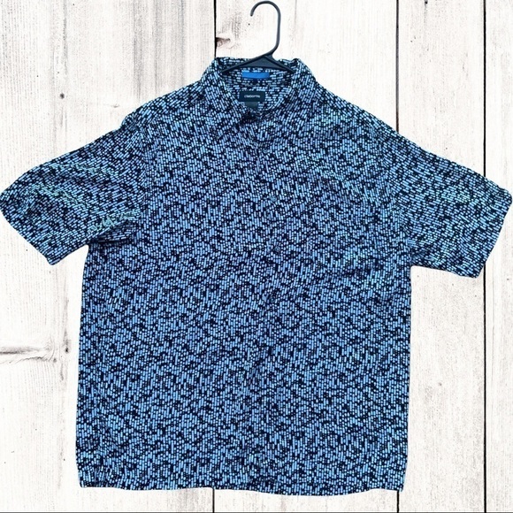 LIZ Claiborne Mens LG shirt Blue pattern - Picture 1 of 10